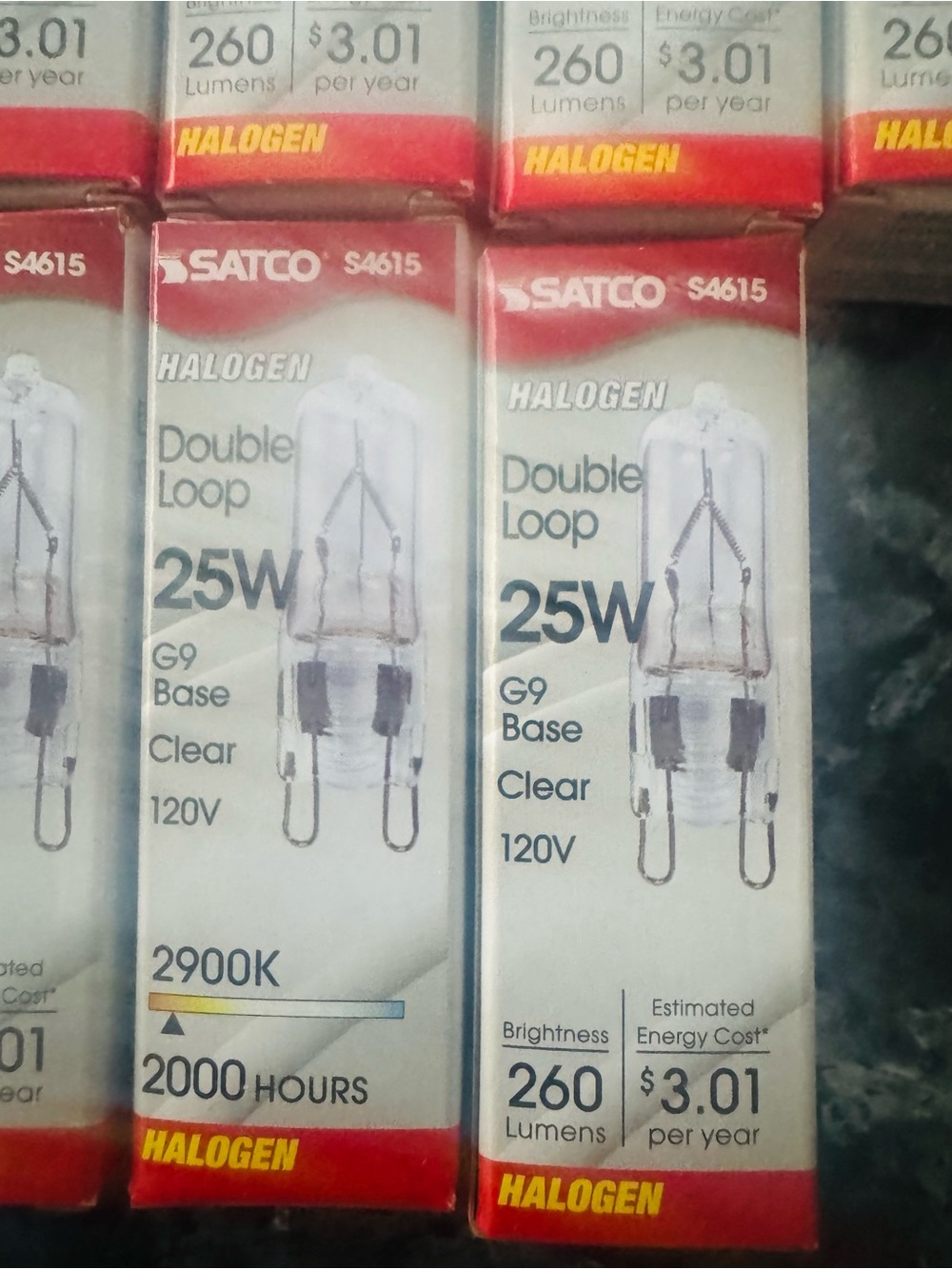 25W G9 Satco Double Loop Halogen Bulb - Clear